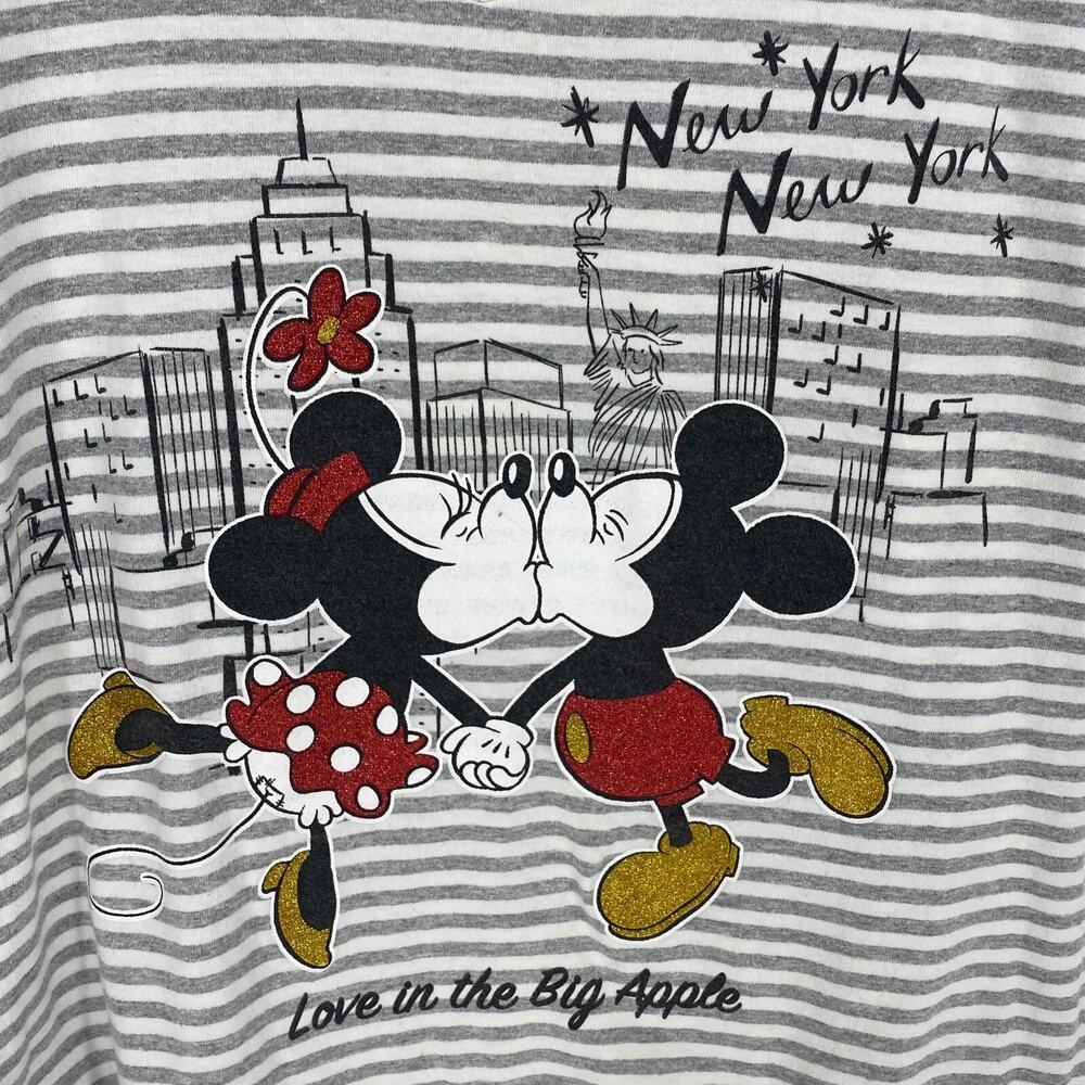 Disney Women's MED M Minnie Mickey Mouse New York V-neck T-Shirt Top, 2239 - Picture 2 of 5